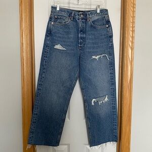 BDG Relaxed Straight Jeans Distressed Button Fly Size 28